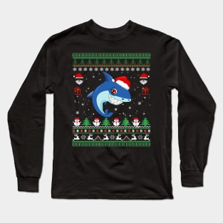ugly christmas sweater Shark Long Sleeve T-Shirt